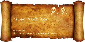 Piler Viátor névjegykártya